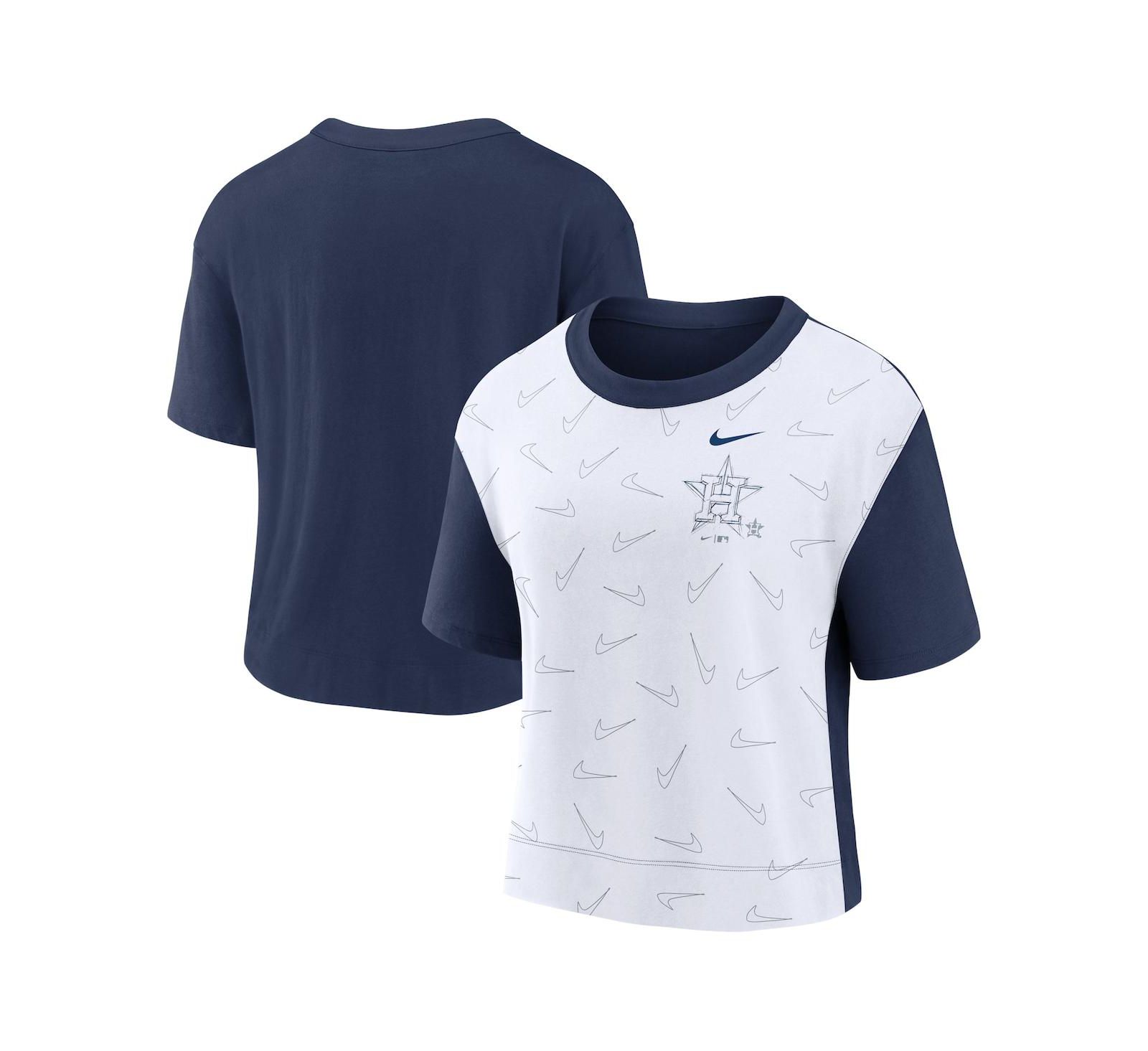 Women's Nike Navy, White Houston Astros Line Up High Hip Fashion T-shirt