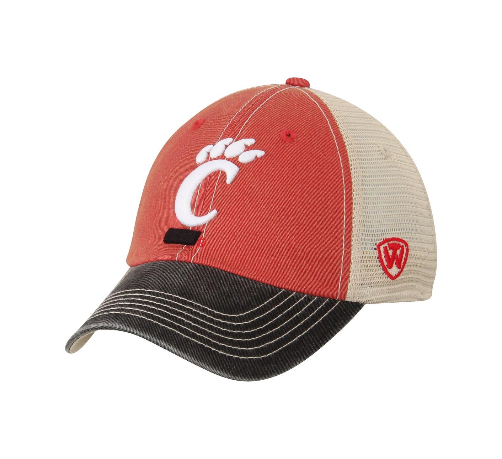 Мужская кепка Top of the World Cincinnati Bearcats Cream, Black Offroad Trucker Adjustable