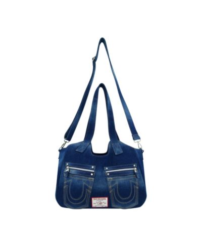 True Religion Horseshoe Stitch DARK DENIM Satchel Bag