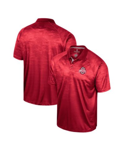 Colosseum Мужская рубашка-поло Colosseum Scarlet Ohio State Buckeyes Honeycomb Raglan