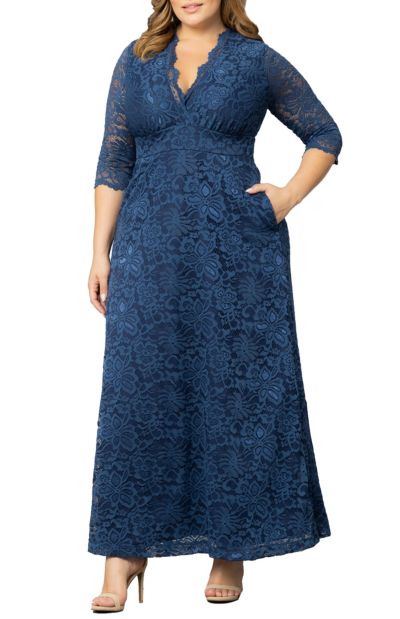 Kiyonna Women's Plus Size Maria Lace Evening Gown