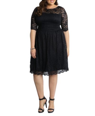 Kiyonna Women's Plus Size Luna Lace Cocktail Midi Dress
