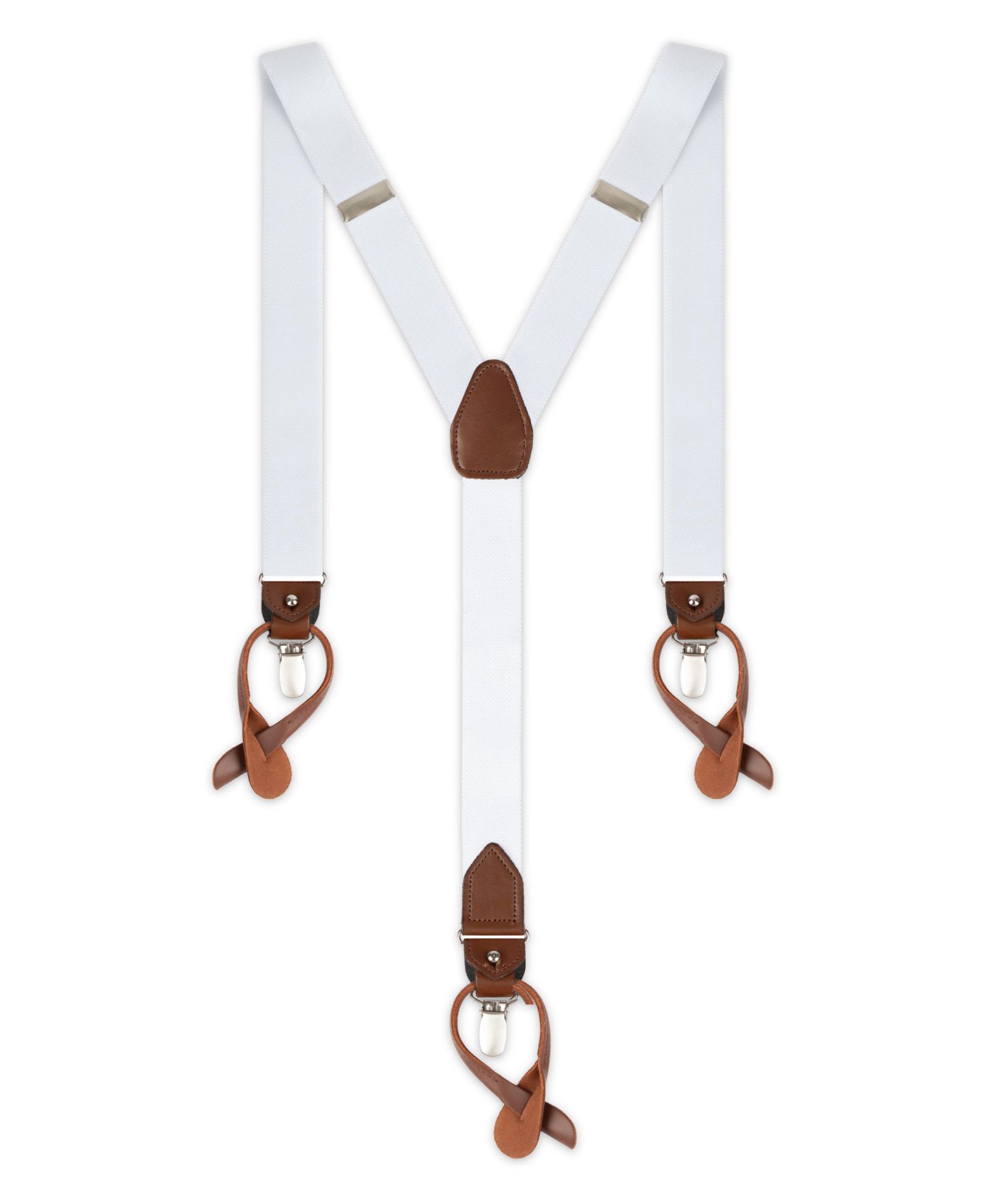 32MM Club Room Men's Solid Clip End and Button End Convertible Suspender