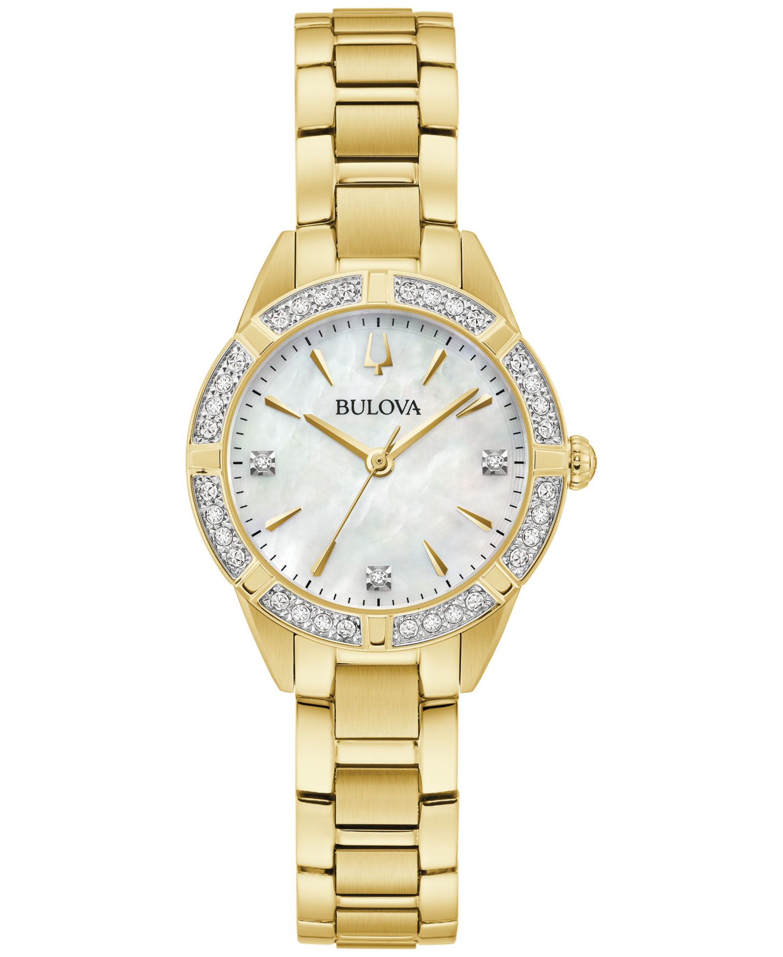 Bulova Women's Classic Sutton Diamond (1/20 ct. t.w.) Gold-Tone  Stainless Steel Bracelet Watch 28mm