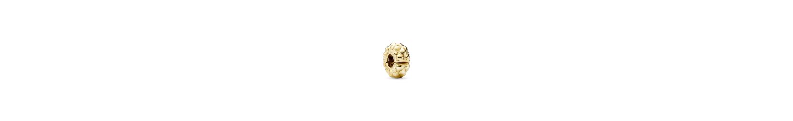 Pandora 14k Gold-Plated Unique Metal Blend Studded Fixed clips charm