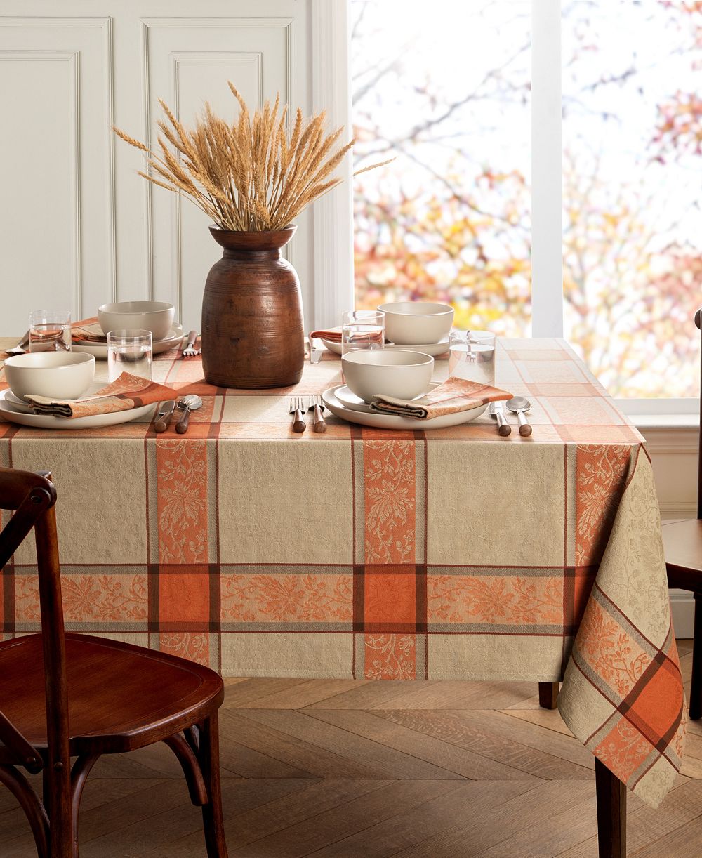 Elrene Autumnal Harvest Jacquard Tablecloth, 60" x 120"