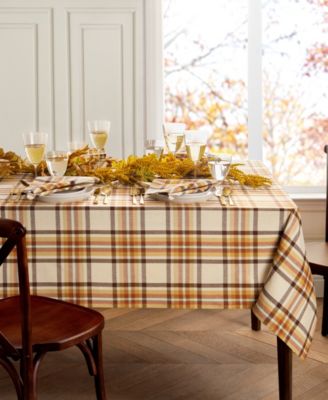Elrene Russet Harvest Woven Plaid Tablecloth, 52" x 70"
