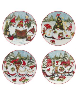 Набор десертных тарелок Certified International Christmas Gnomes, 9", 4 шт.
