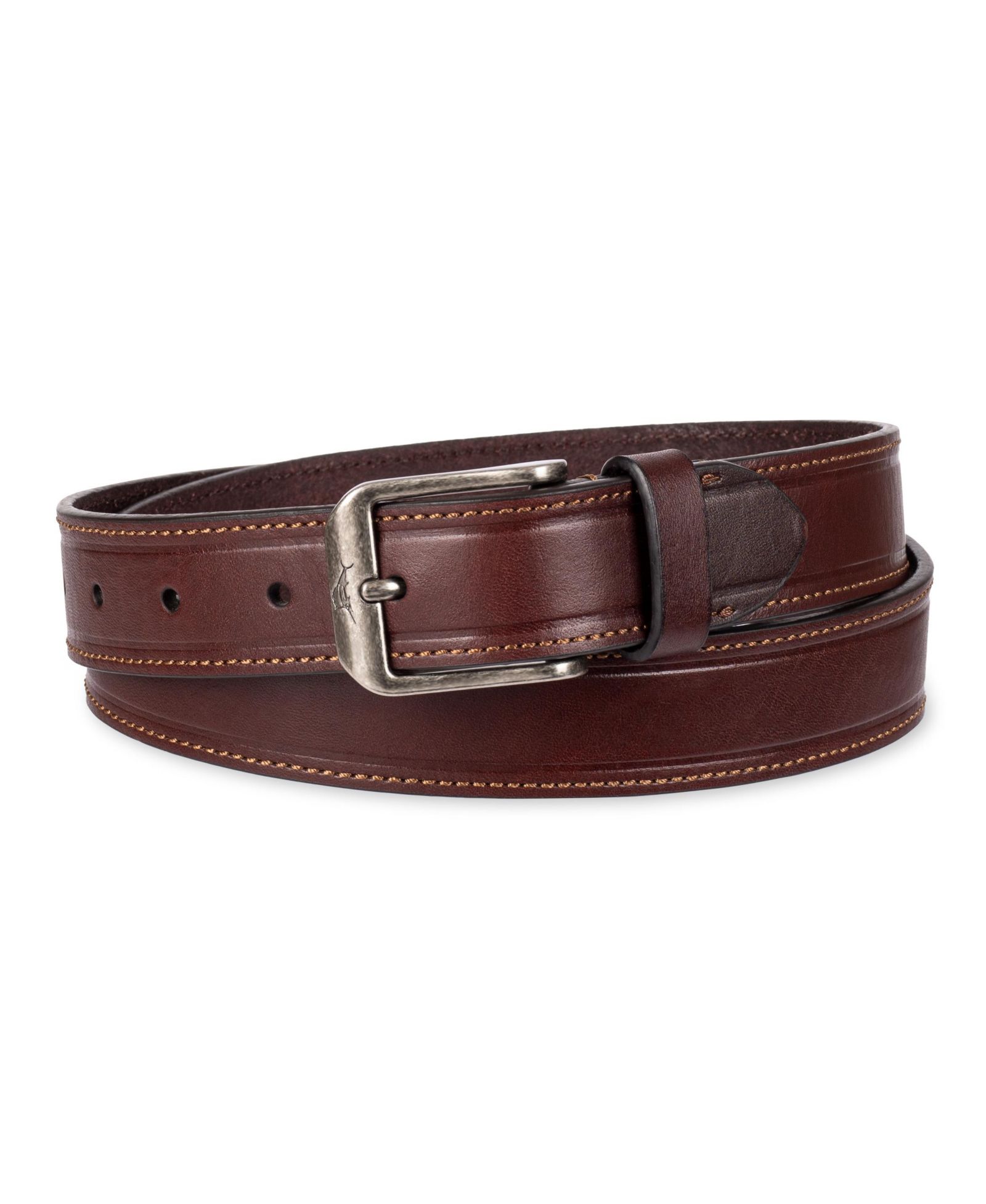 32MM Tommy Bahama Men's Casual Embossed Edge Leather Belt