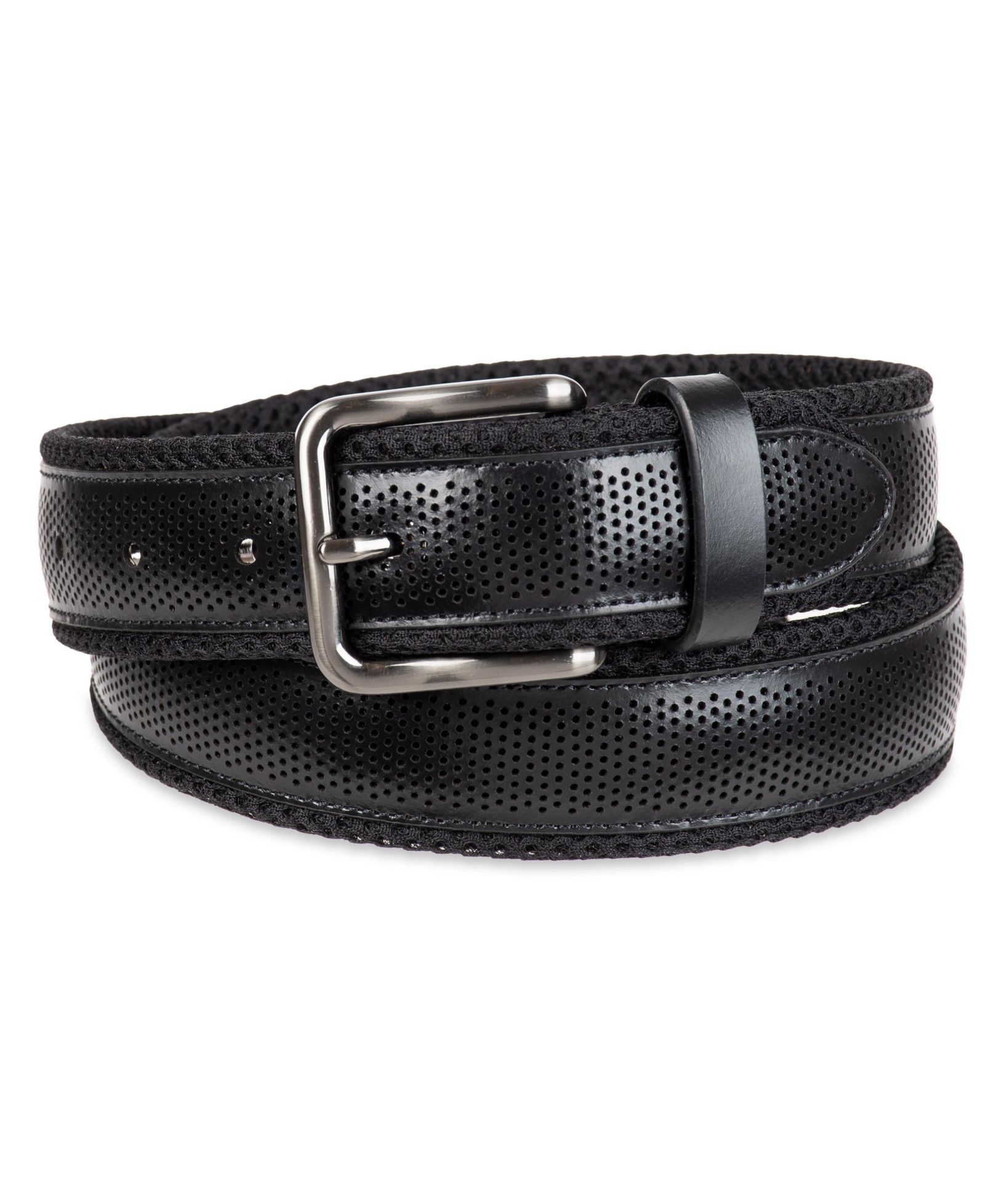 35MM Tommy Bahama Men's Neoprene with Perforated Leather Overlay Casual Belt