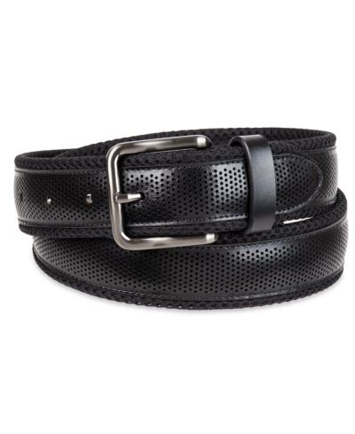 35MM Tommy Bahama Men's Neoprene with Perforated Leather Overlay Casual Belt