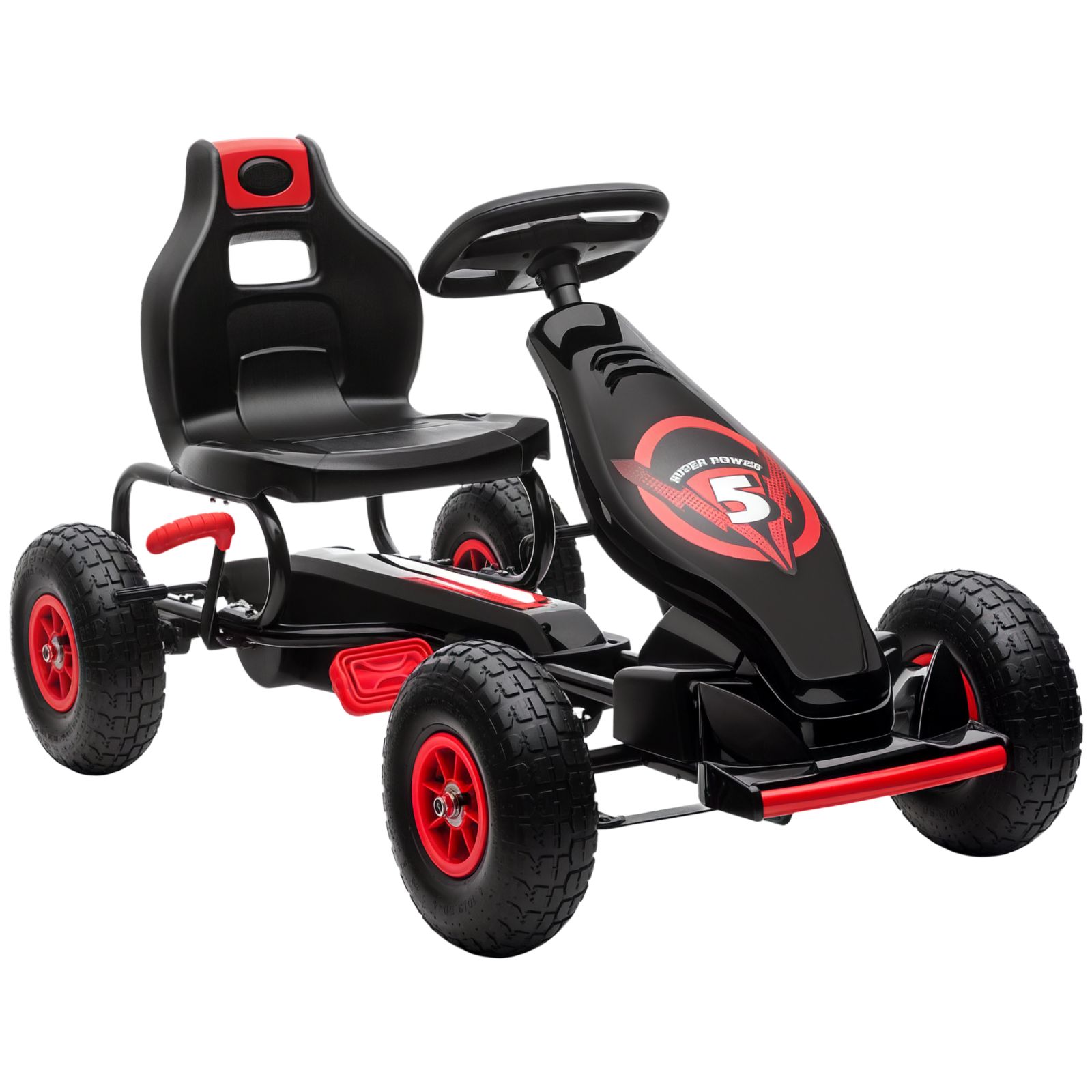 Aosom Pedal Ergonomic Go Kart, 110 lbs. Capacity, Ages 5-12