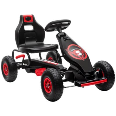 Aosom Pedal Ergonomic Go Kart, 110 lbs. Capacity, Ages 5-12