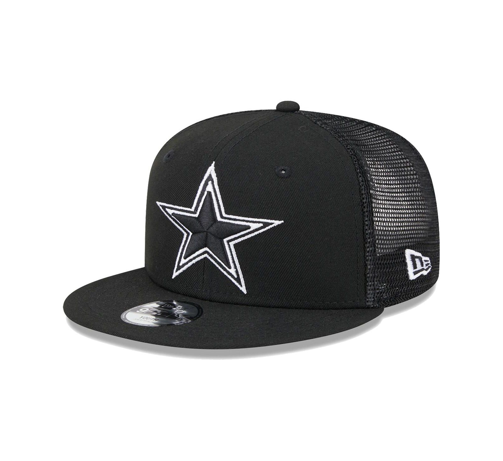 Детская кепка New Era Black Dallas Cowboys Main B-Dub 9FIFTY Trucker регулируемая