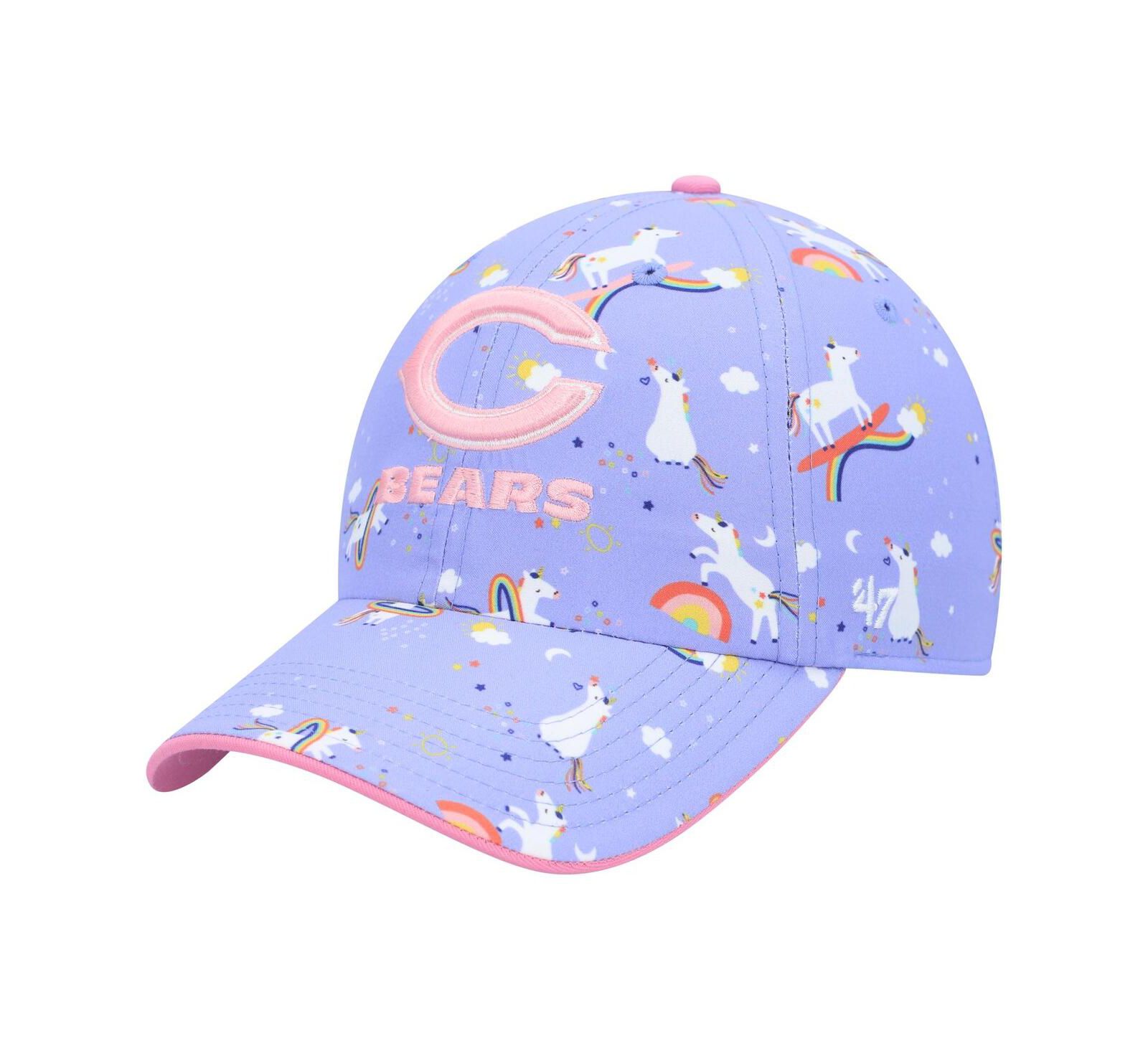 Детская регулируемая кепка '47 Brand Purple Chicago Bears Unicorn Clean Up