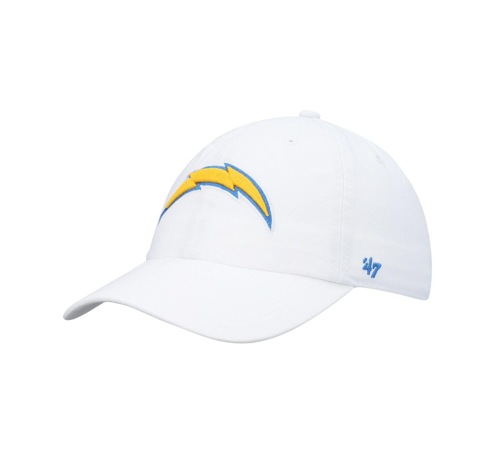 Men's '47 Brand White Los Angeles Chargers Clean Up Adjustable Hat