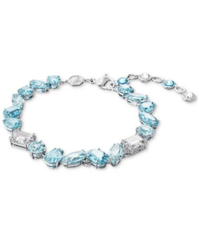 Браслет Swarovski Silver-Tone Gema Blue с камнями смешанной огранки