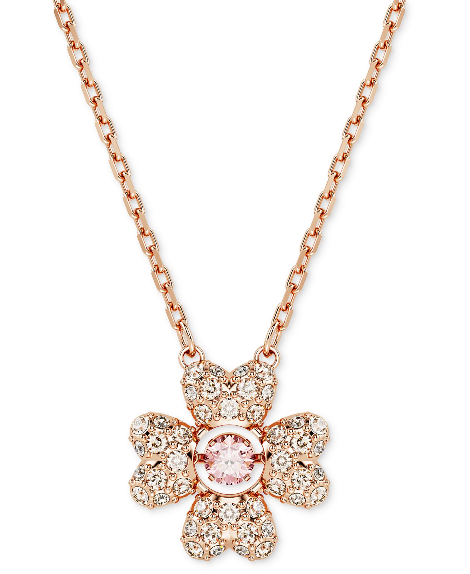 Swarovski подвеска-кулон Idyllia Crystal Clover в цвете Rose Gold-Tone, 15" + 2-3/4" extender