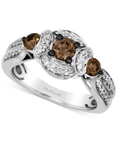Le Vian® Chocolate Diamond & Nude Diamond Ring (5/8 ct. t.w.) in 14k White Gold
