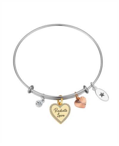Unwritten браслет с подвеской Rose Gold Heart Cubic Zirconia