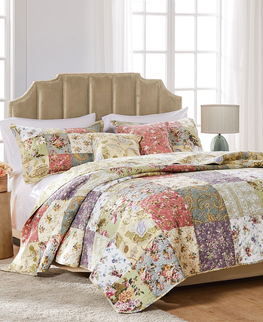 Greenland Home Fashions Blooming Prairie лоскутное одеяло, набор из 4 шт, Twin/Twin XL