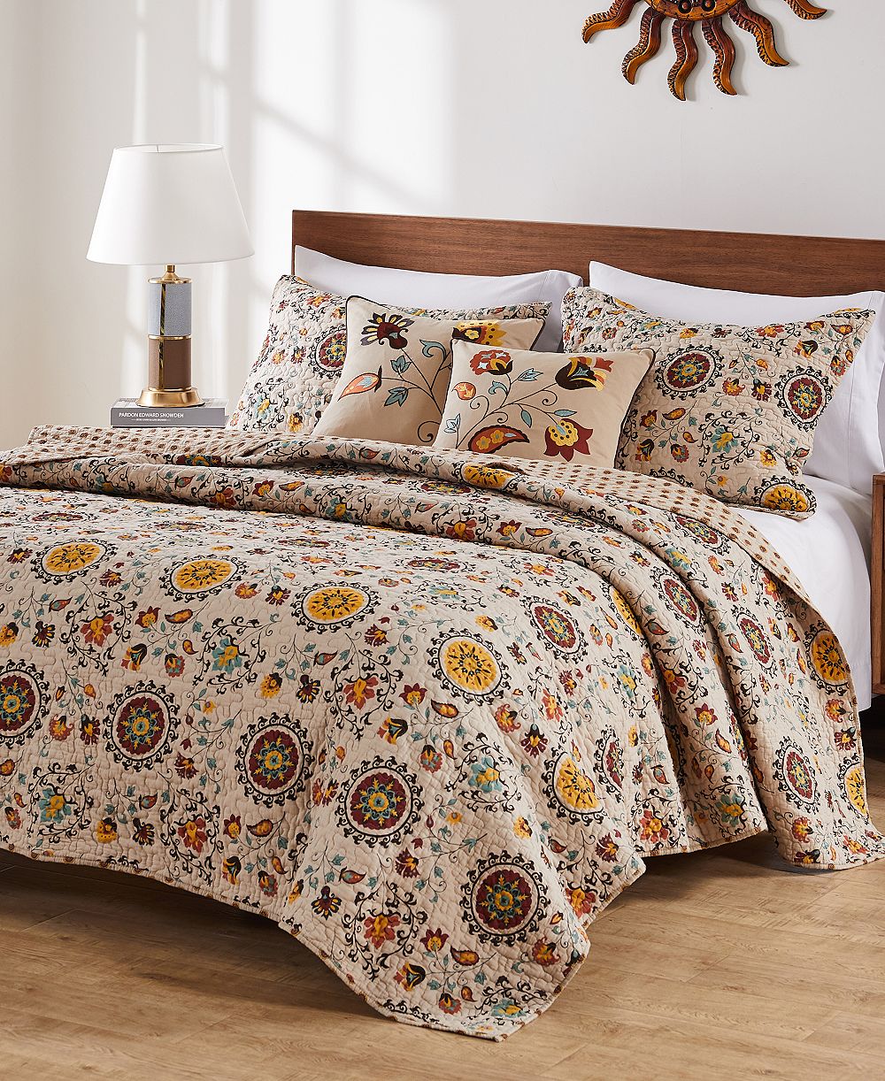 Комплект покрывала Greenland Home Fashions Andorra Cotton Reversible 5 Piece, Full/Queen