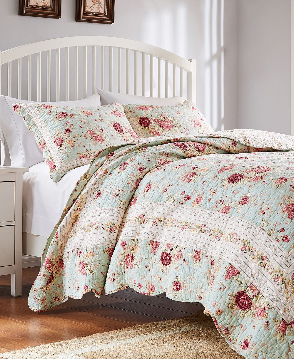 Greenland Home Fashions комплект из 2 стеганых покрывал, хлопок, Antique Rose, Twin/Twin XL