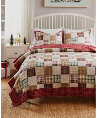 Greenland Home Fashions Oxford 100% Cotton Reversible 3 Piece Quilt Set, Full/Queen