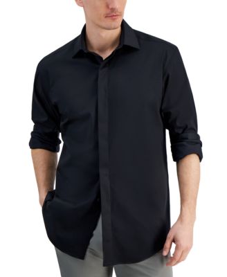 Alfani Men's Regular Fit Covered Placket Tuxedo Shirt, Created for Macy's