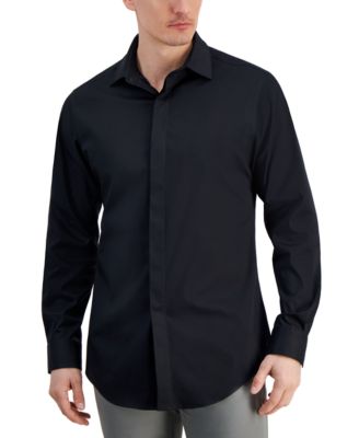 Alfani Men's Slim Fit Covered Placket Tuxedo Shirt, Created for Macy's