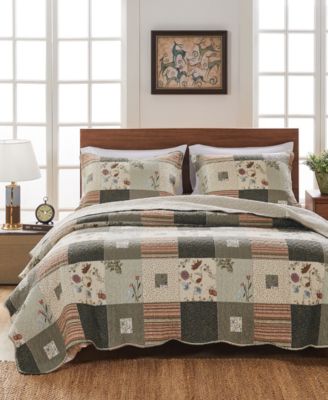 Greenland Home Fashions Sedona 100% Cotton Reversible 3 Piece Quilt Set, King