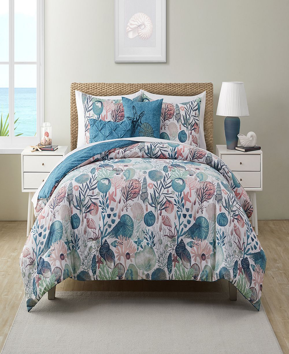 VCNY Home Ivory Coast Disperse Print Reversible 3 Piece Quilt Set, King