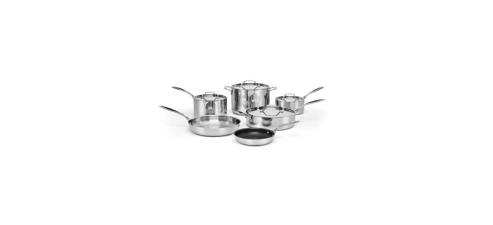 Набор кухонной посуды Cuisinart Custom-Clad 5-Ply Stainless Steel, 10 Piece