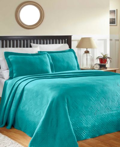 Superior Geometric Fret Textured Jacquard Matelasse All-Season 3-Piece Bedspread Set, King