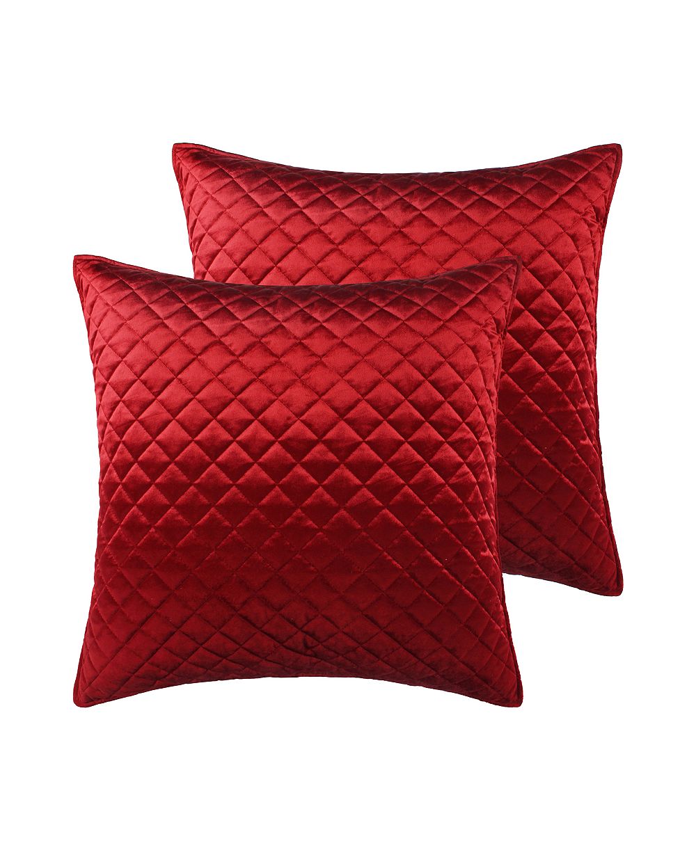 Levtex Home Red Velvet Quilted Diamond 2-Pc. Sham Set, European
