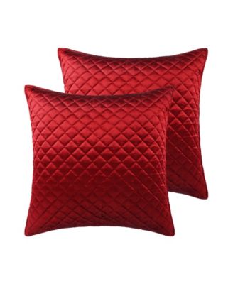 Levtex Home Red Velvet Quilted Diamond 2-Pc. Sham Set, European