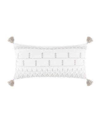 Levtex Tamiya Tassel Embroidered Decorative Pillow, 12" x 24"