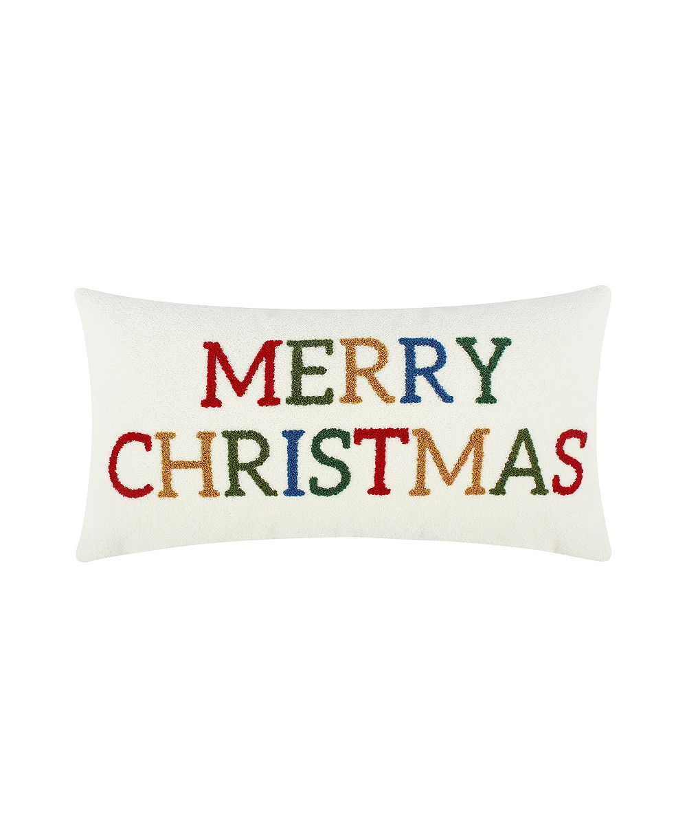 Levtex Festive Baubles Merry Christmas декоративная подушка, 12" x 24"