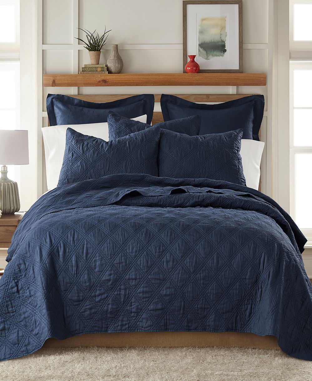 Текстурированное стеганое покрывало Levtex Home Washed Linen, Full/Queen