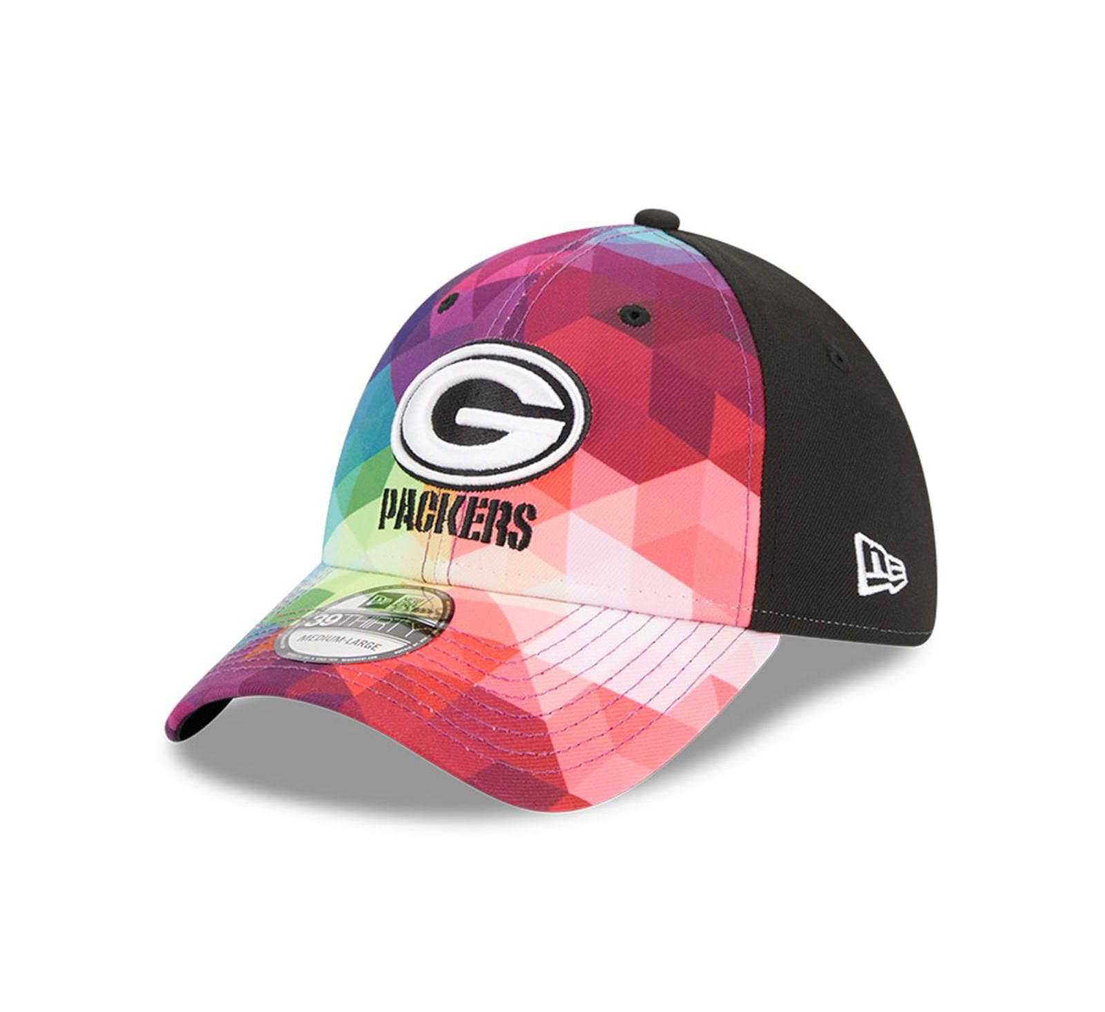 Кепка New Era Multicolor Black Green Bay Packers 2023 NFL Crucial Catch 39THIRTY Flex