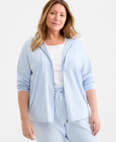 Style & Co Plus Size, Zip-Front Hooded Sweatshirt, Macy's Exclusive
