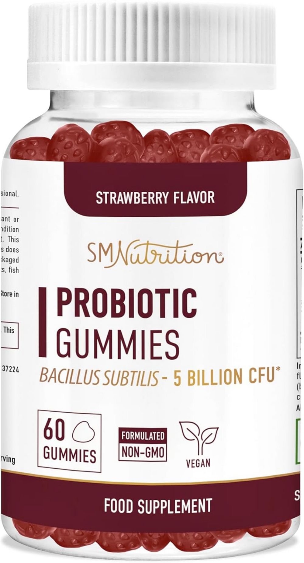 Пробиотические мармеладные витамины SMNutrition Organic Probiotic Gummies, Strawberry, 60ct