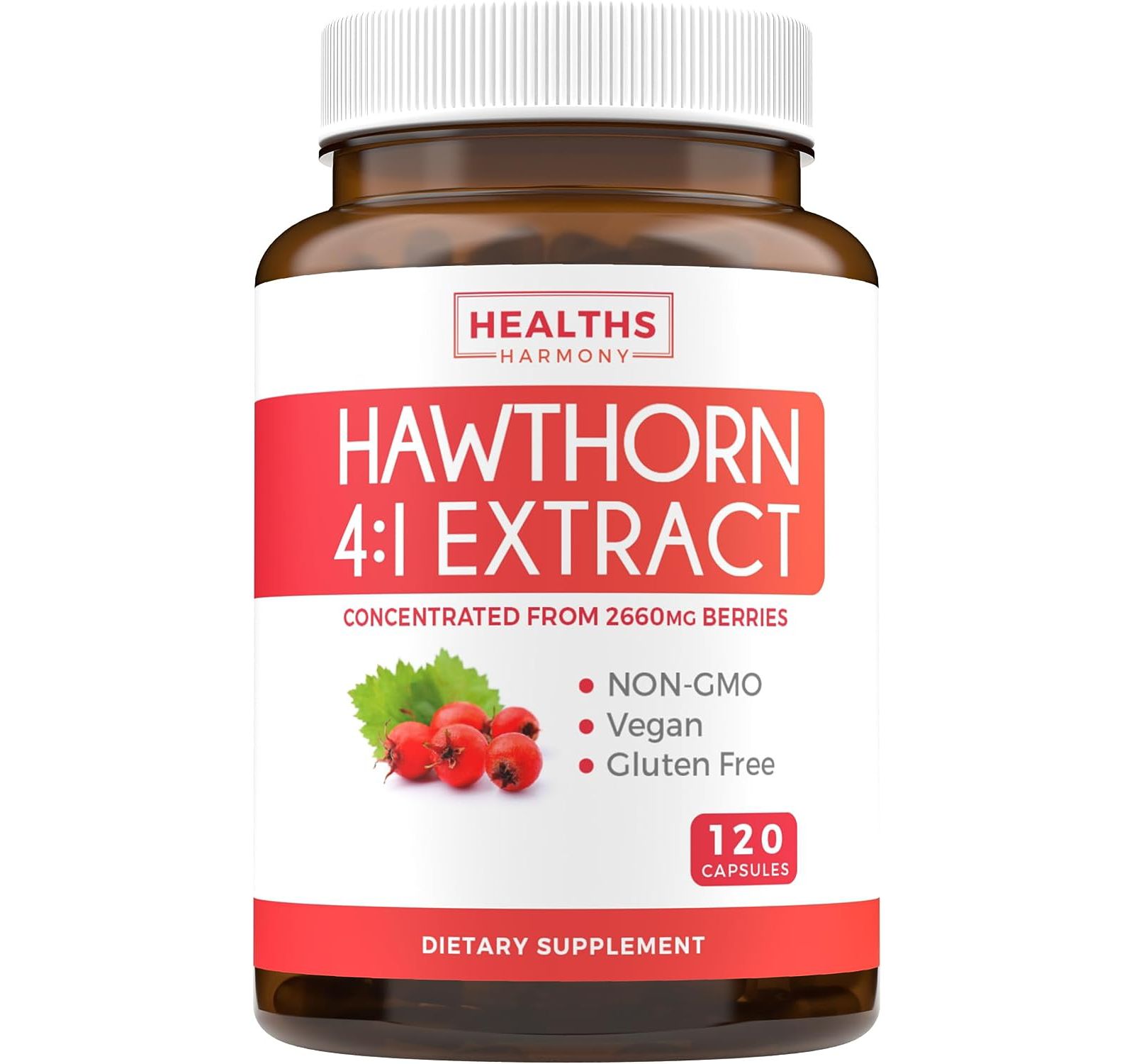 Капсулы Healths Harmony Hawthorn Berry для сердечно-сосудистой и иммунной системы, 120 шт