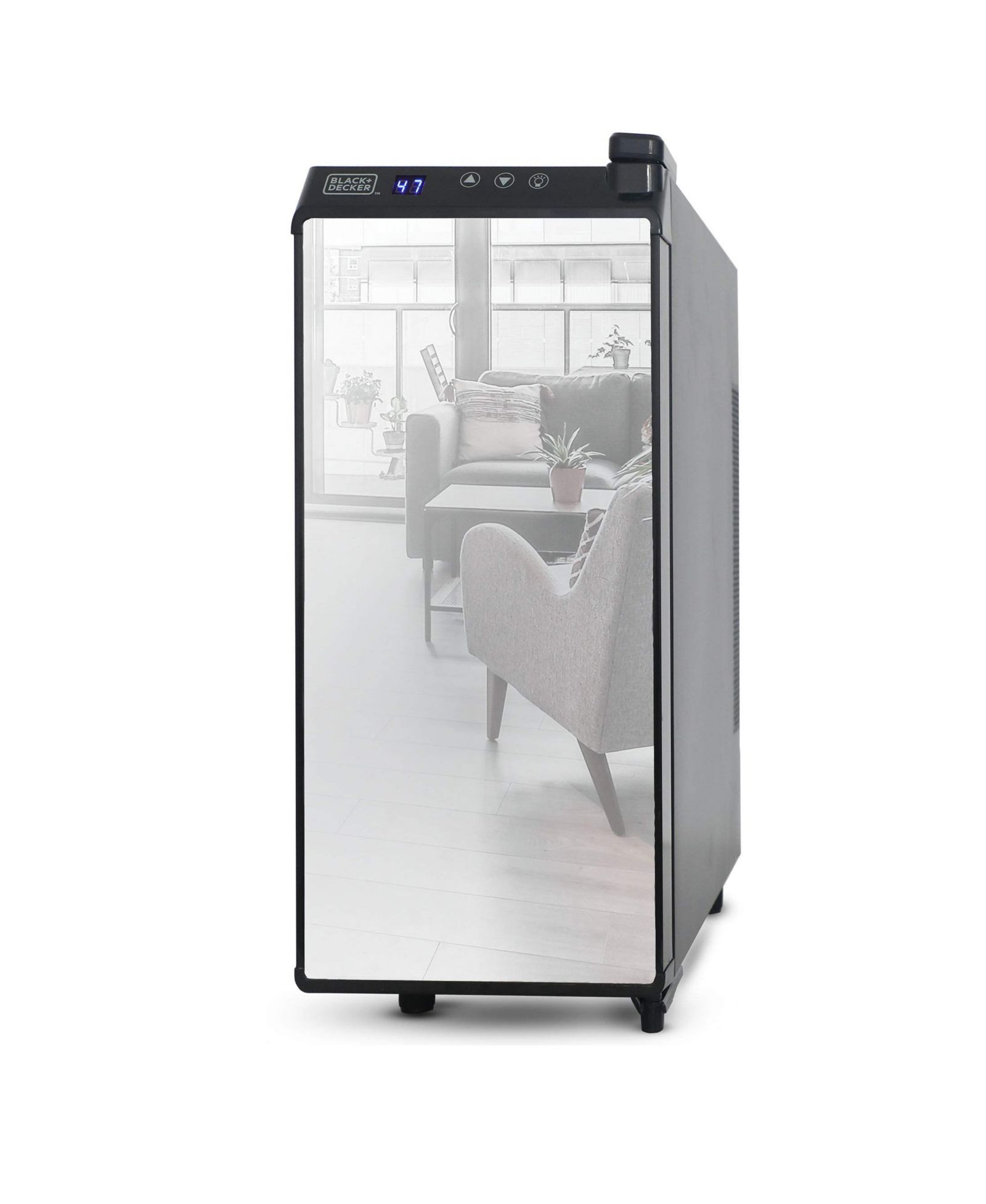 BLACK+DECKER 12 Bottle Wine Cellar, Thermoelectric With LED Display And Mirror Door