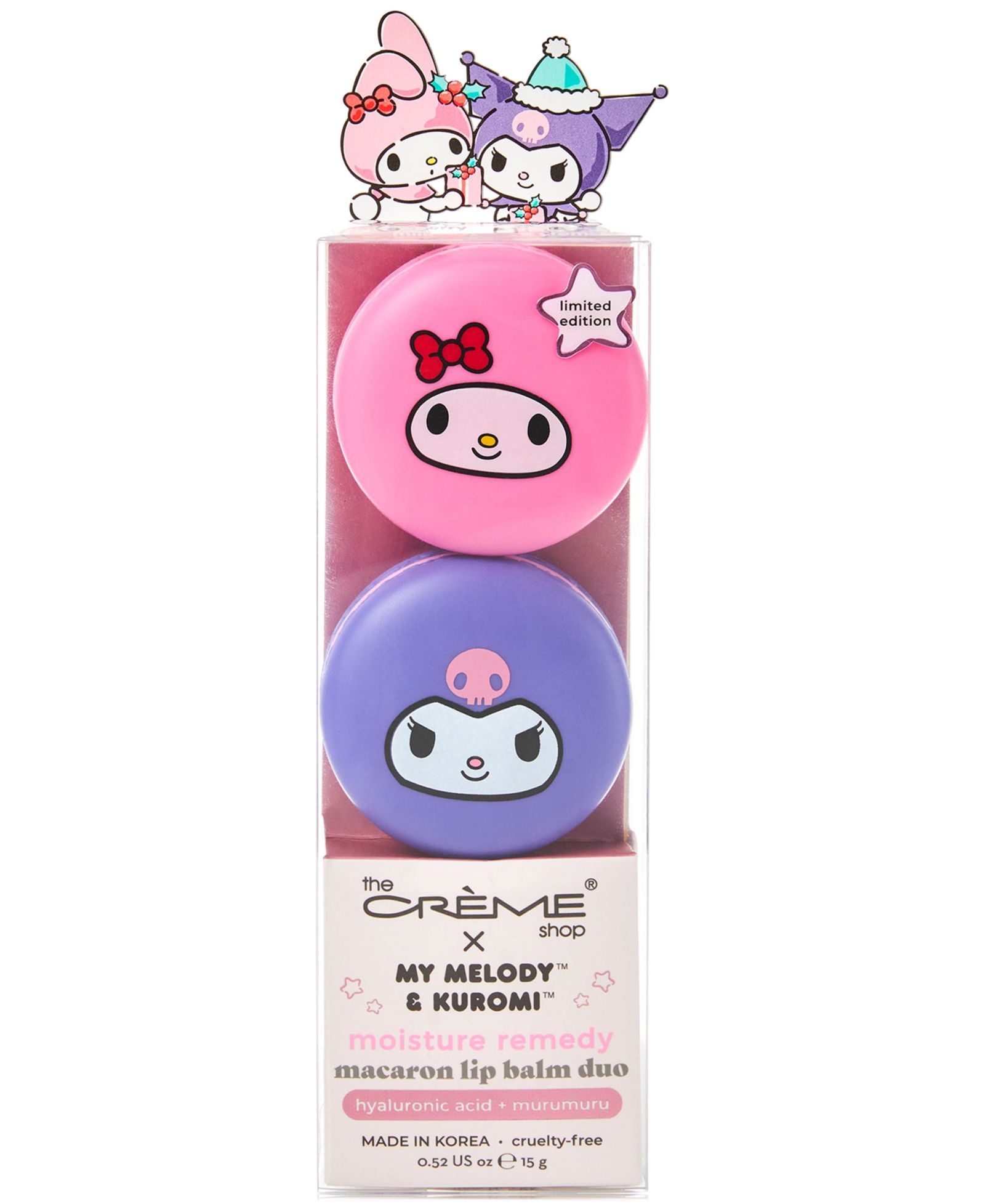 Набор бальзамов для губ The Crème Shop My Melody & Kuromi Macaron 2-Pc.
