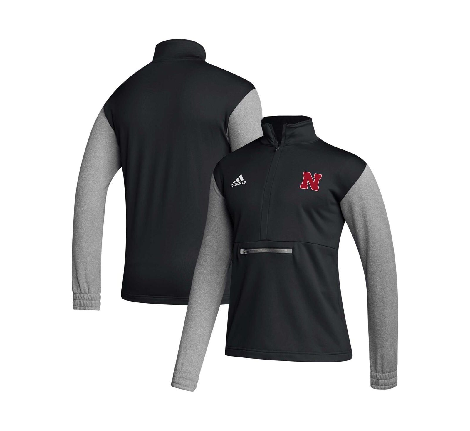 Мужская кофта adidas Black Nebraska Huskers Sideline AEROREADY Half-Zip