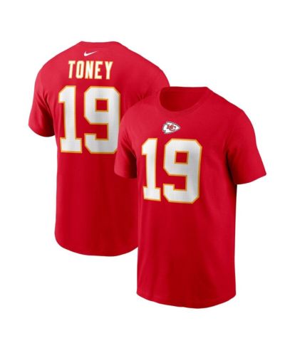 Мужская футболка Nike Kadarius Toney Red Kansas City Chiefs с именем и номером