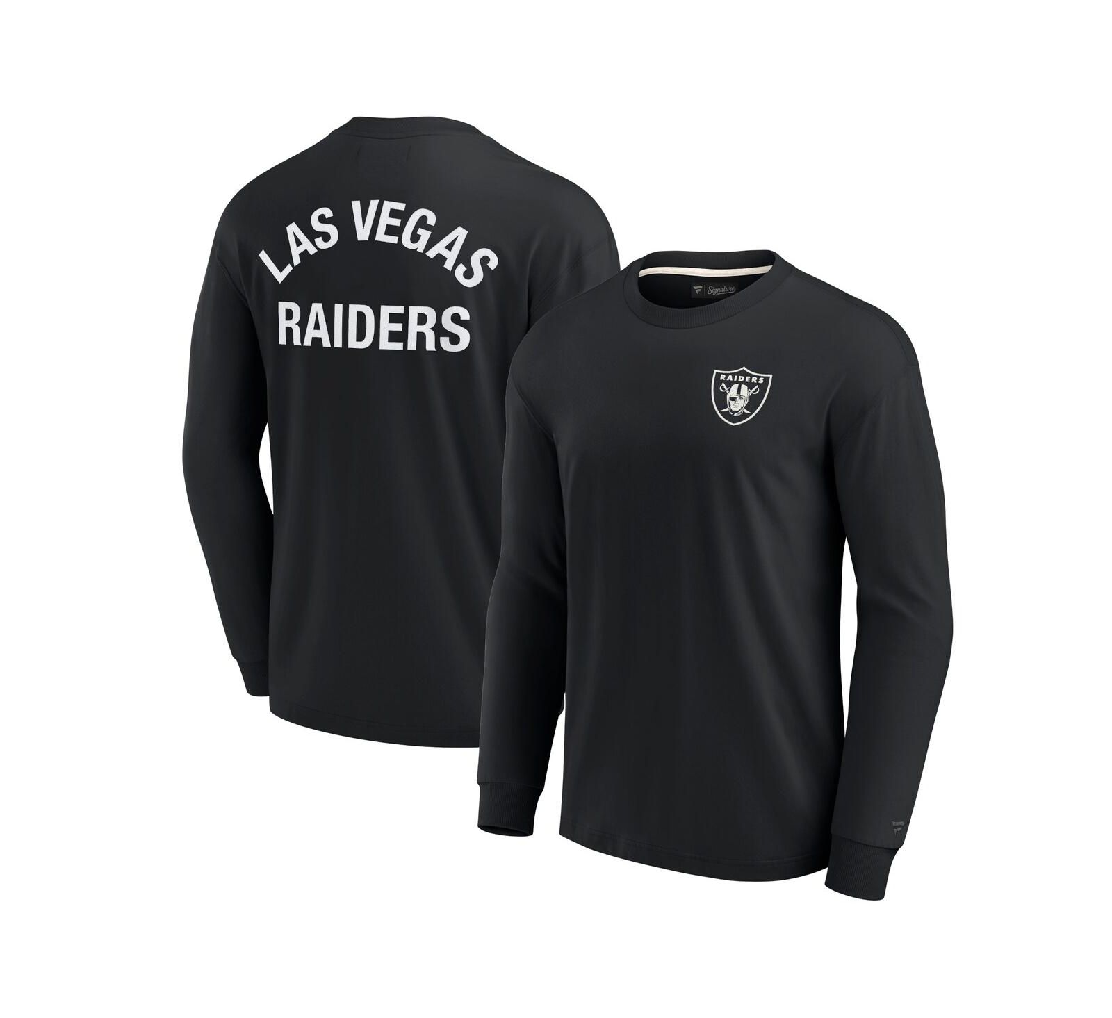 Men's and Women's Fanatics Signature Black Las Vegas Raiders Super Soft Long Sleeve T-shirt