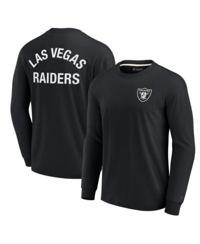 Мужская и женская футболка Fanatics Signature Black Las Vegas Raiders Super Soft с длинным рукавом
