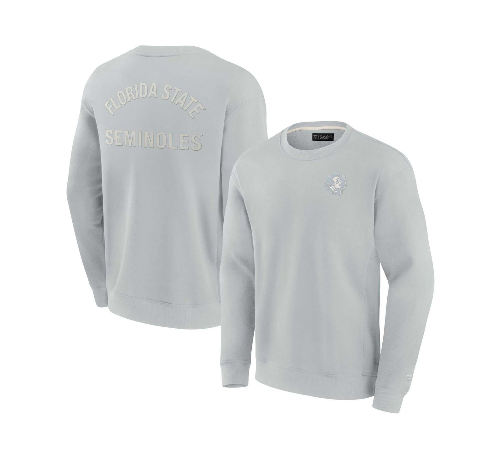 Мужская и Женская толстовка Fanatics Signature Florida State Seminoles серого цвета